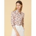 thumbnail image 2 of Allegra K Camisa Casual Con Bolsillos En El Pecho Estampado Geométrico Abstracto Mangas Largas Cuello Puntiagudo Con Botones Para Mujer Rosa XL, 2 of 6