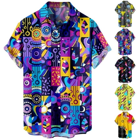 

Tropical Floral Shirts Mens Polyester Button Down Shirts