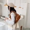 thumbnail image 4 of Bolso De Hombro De Mujer Bolsos De Cuero De PU Plisados ​​Versátiles Moda Marrón, 4 of 4