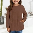 thumbnail image 2 of XXWXYD Girls Long Sleeve Crewneck Sweaters Loose Knit Tops with Pocket Soft Yarn Fall Tunic Casual Solid Color Clothes 3-14 Years, 2 of 7