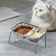 thumbnail image 1 of Cuenco para perros para gatos de acero inoxidable | Alimentador doble de comida y agua | 304 Plato de gatito elevado antideslizante de acero | Diseño de protección para el cuello inclinado | Plata, 1 of 6