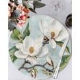 thumbnail image 2 of Farmhouse Rustic Magnolia Round Table Placemats 1 pc, White Green Washable Woven Place Mats for Dining Tables Kitchen Party Decor,Heat Proof, 13in,, 2 of 8