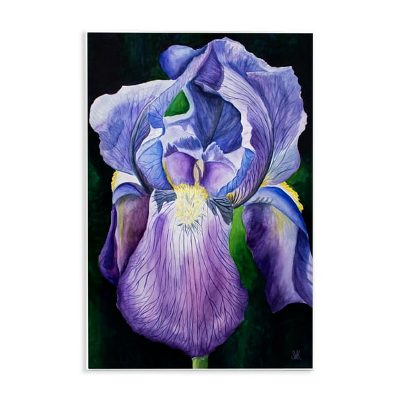 Stupell Industries Purple Iris Petals Floral Painting Unframed Art Print Wall Art, 10 x 15