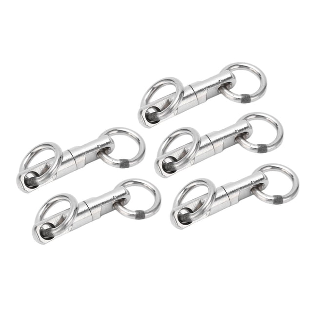 Connecteur de Crochet de Pivots de Pêche 5pcs / Lot en Acier Inoxydable Type Colonne Bague Roulement Pivotant Pivots de Pêche Connecteur de Crochet Accessoires de Pêche