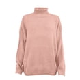 thumbnail image 5 of MSJUHEG Womens Sweaters Turtleneck Sweater Women Cotton High Neck Pullover Style Long Sleeves Lightweight Women'S Sweaters Pink M, 5 of 5