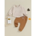 thumbnail image 2 of Suealasg Toddler Boys Spring Clothes 6M 12M 18M 2T 3T Infant Baby Boys 2Pcs Autumn Outfit Kids Crew Neck Long Sleeve Sweatshirt Pullover Top Elastic Waist Pants Sets, 2 of 9