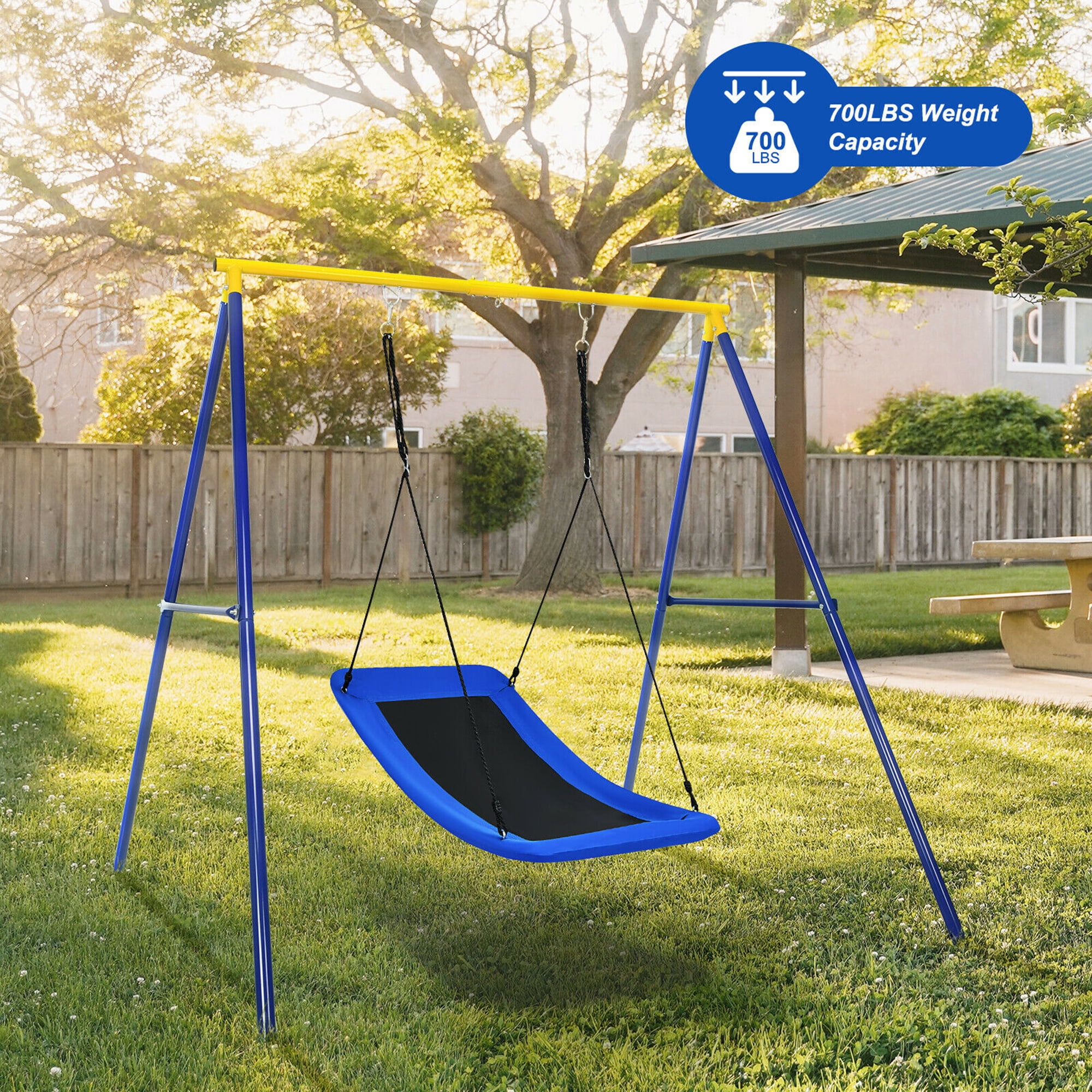 Gymax 700lb Blue Platform Tree Swing for Kids and Adults, 32x60