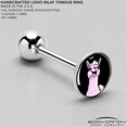 thumbnail image 4 of Pink Happy Llama Barbell Tongue Ring, 4 of 7