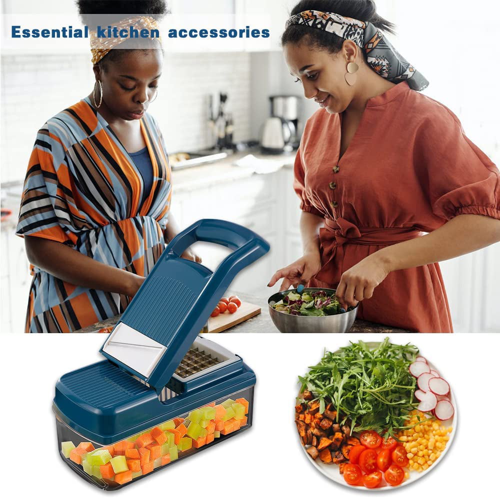 15in1 Vegetable Chopper, Pro Onion Chopper, Multifunctional Food Chopper,  Kitchen Vegetable Slicer Dicer Cutter, Veggie Chopper With 8 Blades, Carrot  And Garlic Chopper With Container - Temu