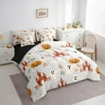 thumbnail image 3 of Manfei White Ghost Bedding Queen Size,Happy Halloween Comforter Sets with Sheets,Orange Pumpkin Bedding Sets Queen Size,Super Cozy Festival Room Decoration,Reversible,7pcs, 3 of 6