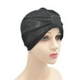 thumbnail image 2 of IDALL Headbands for Women Hair Bands Cancer Head Hat Cap Ethnic Bohemian Floral Hair Cover Wrap Turban Headwear Turban Cap Head Scarf Black One Size, 2 of 2