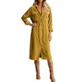 thumbnail image 5 of Comfortable Women's Corduroy Long Sleeve Dress With Stylish Collar Design Perfect For Commuting And Social Gatherings, 5 of 9