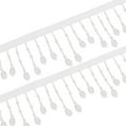 thumbnail image 6 of 1 set 2 Yards Bead Tassel Ribbon 2.4 Inch White Beaded Fringe Trim Irregular Edging Trimming Applique Fringe with Hanging Resin Bead for DIY Sewing Crafts Curtain Clothing Home Decor, 6 of 8