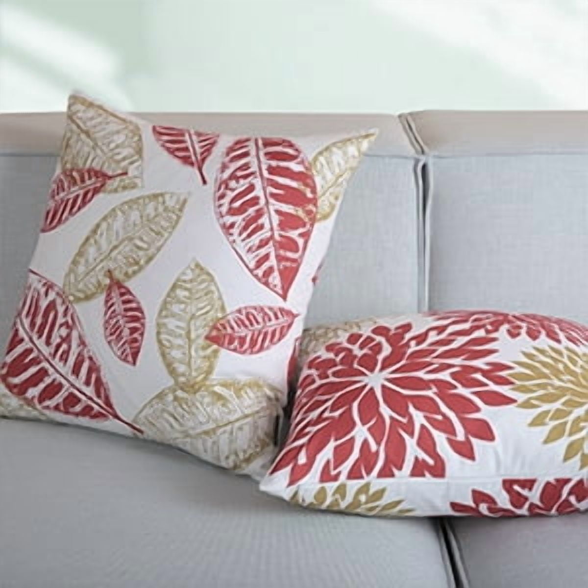 Phantoscope 18x18 Decorative Throw Pillow Covers, Orange Red, Set of 4