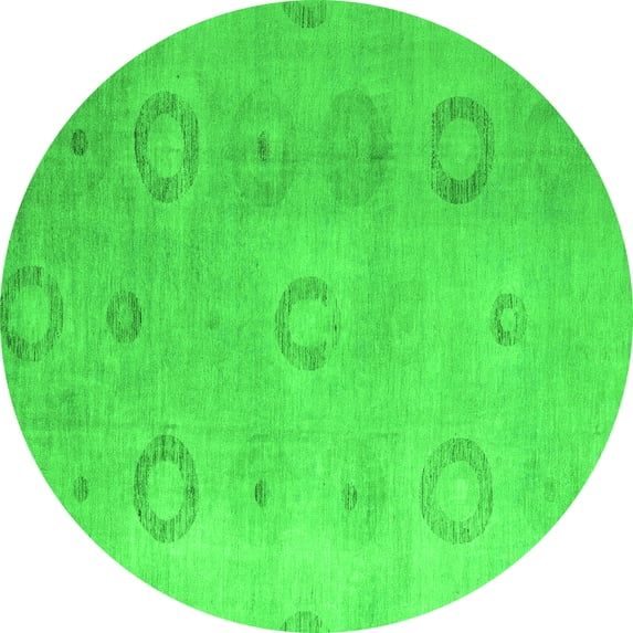 Ahgly Company Indoor Round Abstract Green Modern Area Rugs, 8' Round
