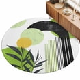 thumbnail image 2 of Round Area Rugs 7Ft, Boho Middle Century Non-Slip Washable Circle Rugs Carpet, Abstract Green Geometric Botanical Indoor Outdoor Rug Floor Mats Throw Runner for Bedroom Living Room Bathroom, 2 of 8