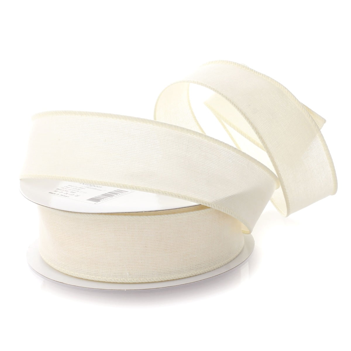 Ribbon Traditions 2.5" Wired Linen Ribbon Cream 10yd
