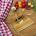 thumbnail image 5 of Mezzaluna Cutting Board Bowl, Ulu Chopping Bowl, Concave Cutting Board, Wooden Bowl for Mincing Vegetables, Acacia Wood Cutting Block with Hollow Center 8" x 8" (Without Knives) - CXD00, 5 of 6