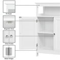 thumbnail image 5 of Alden Design Freestanding Storage Cabinet with 2 Doors, Adjustable Shelf and Open Shelf, White, 5 of 8