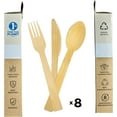 thumbnail image 2 of Assorted Bamboo Cutlery Set | 24ct | 6.7” Compostable Utensils | Disposable Tableware | Plastic-Free | Great for the Home-use, To-Go Meals or Events, 2 of 19