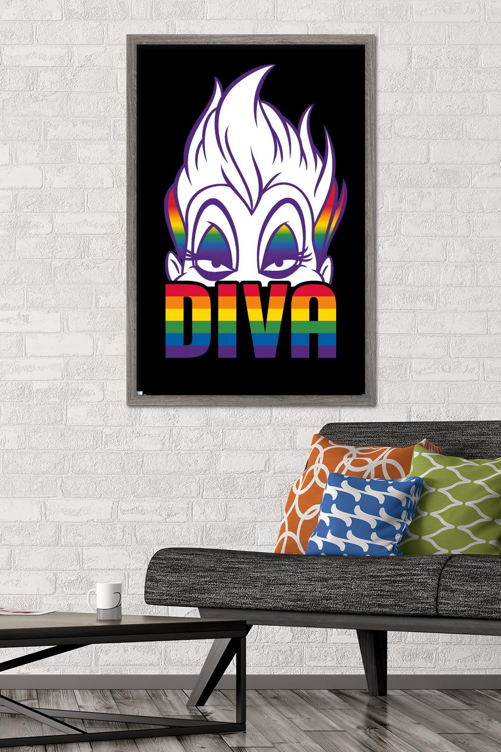Disney - Ursula - Diva Wall Poster, 22.375" x 34" Framed