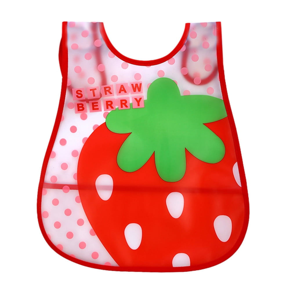 Baby Bibs with Plastic Back Toddler Cartoon Sleeveless Waterproof
