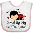 thumbnail image 3 of Inktastic Loved by My Great Grandma Girls Baby Bib, 3 of 4