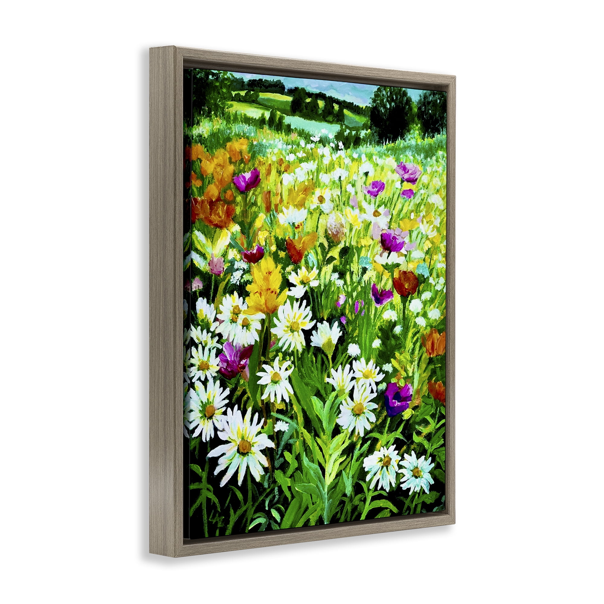 Stupell Industries Hillside Fusion Meadow Brown Framed Floater Canvas Wall Art, design by Lee Ann Zirbes
