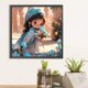 thumbnail image 3 of Pintura De Diamante 5D DIY Taladro Redondo Completo Niña Recogiendo Flores Kit 40x40cm FLhrweasw Nuevo, 3 of 9