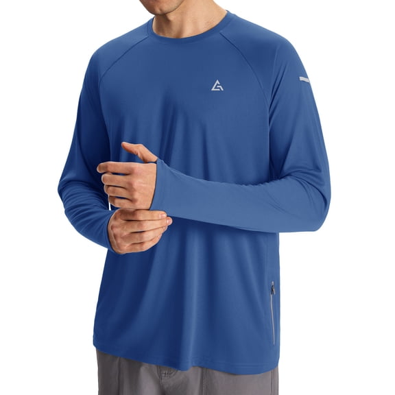 Men’s Sun Protection Shirts UPF 50 Long Sleeve UV Shirt Rash Guard for Men Quick Dry Swim Fishing Beach Athletic L