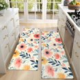 thumbnail image 4 of Kitchen Rugs Sets Of 2,Pioneer Flower Floral Print Pattern Anti Fatigue Kitchen Mat Rugs Non Slip Washable,Decorative Kitchen Floor Mats for Kitchen,Sink,Laundry,17"X47", 4 of 5
