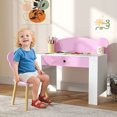 thumbnail image 2 of Kids Desk and Chair Set, Study Table and Chair with Storage Drawer, Pink, 2 of 10