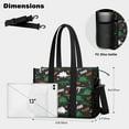 thumbnail image 5 of Teacher Tote Bag,Black Rawr Dinosaur Skeleton Pattern Teacher Utility Tote Bag,Large Work Tote Bags for Women with Multiple Pockets,Top Zipper Closure,13.8x10.6x6.7 Inch, 5 of 5