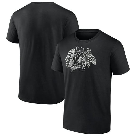 Men's Black Chicago Blackhawks Iced Out T-Shirt