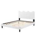 thumbnail image 4 of Platform Bed Frame, Queen Size, White, Velvet, Modern Contemporary, Bedroom Master Guest Suite Room, 4 of 12