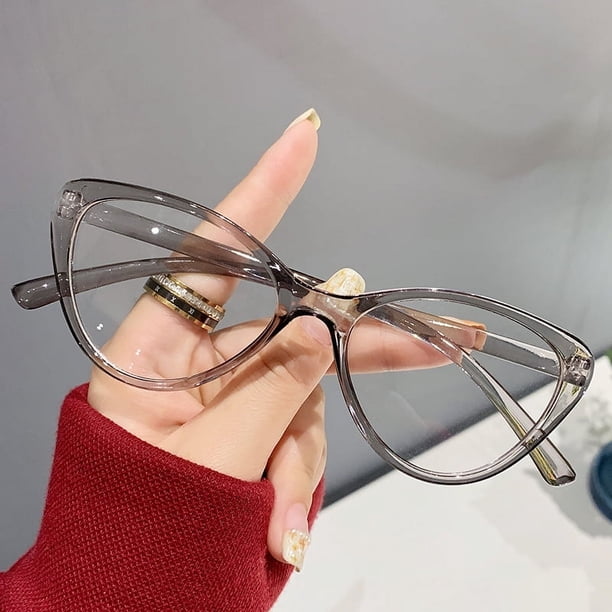 Gafas retro con montura de ojo de gato, modernas, antiluz azul, espejo plano, para mujer, sencillas, personalizadas, a la moda, para estudiantes, espejo de proximidad