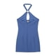 thumbnail image 2 of Vestido mini azul a la moda para mujer, con abertura en la espalda, con cremallera, estilo vintage, cuello halter, sin mangas, elegante para mujer, 2 of 5