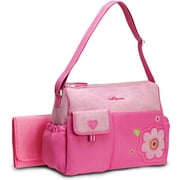 Angle View: Baby Boom - Heart Applique Diaper Bag, Pink