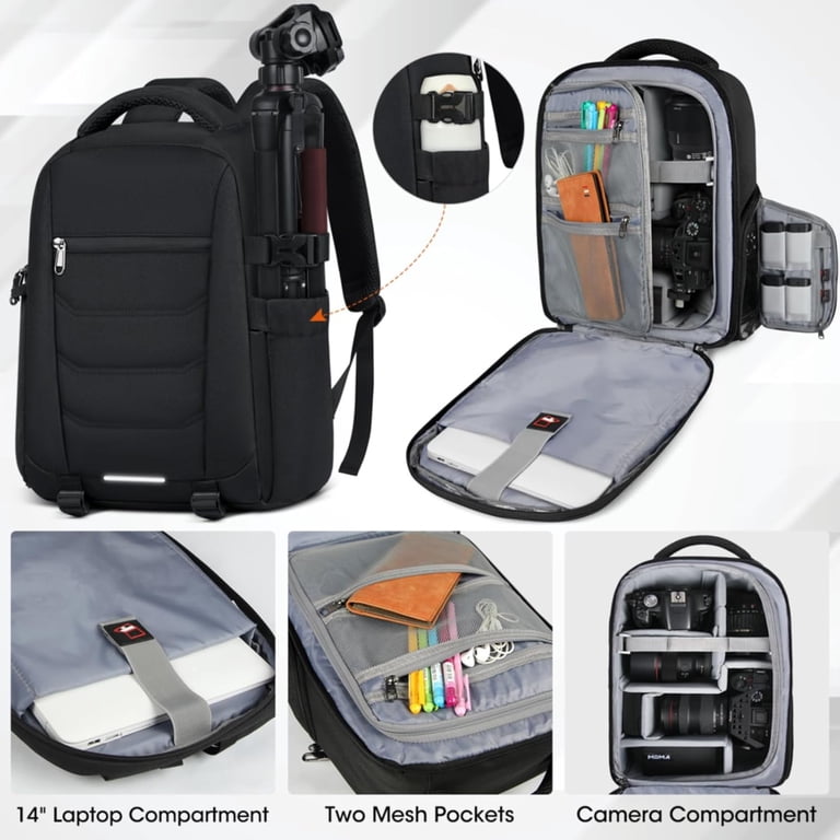 advanced camera and laptop backpack travel for dslr Cwatcun Backpack, Professional DSLR/SLR/Mirrorless Camera Bag with Tripod Holder & Drone/Laptop Compartment, Waterproof Multifunction Photography Compatible with Canon/Nikon/Sony/DJI : Electronics density EVA foam Camera Bag Backpack Professional for