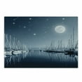 thumbnail image 1 of Boats Cutting Board, Tranquil Marina View at Night with Stars and Full Moon, Decorative Tempered Glass Cutting and Serving Board, in 3 Sizes, by Ambesonne, 1 of 2