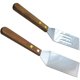 thumbnail image 1 of Juego de 2 espátulas de metal Happon, utensilios de cocina, espátula para parrilla, espátula ranurada de acero inoxidable, espátula pequeña de superficie plana para wok con mango de madera., 1 of 5