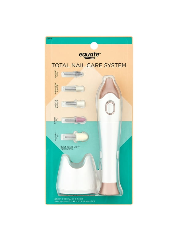 Equate Beauty Brand, Total Nail Care System, 5 Interchangeable Attachments, Neutral Color