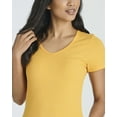 thumbnail image 3 of 5 Pack: Women's Soft Ribbed Short Sleeve V-Neck T-Shirt Casual Summer Tee Shirts, 3 of 6