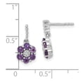 thumbnail image 3 of Auriga Fine Jewelry 14K White Gold Amethyst and Diamond Dangle Earrings for Women, 3 of 5