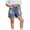 Dark Blue, variant on Girls Frayed Denim Shorts High Rise Ripped Distressed Design Trendy Daily Casual Kids Short Trousers 4T-14T