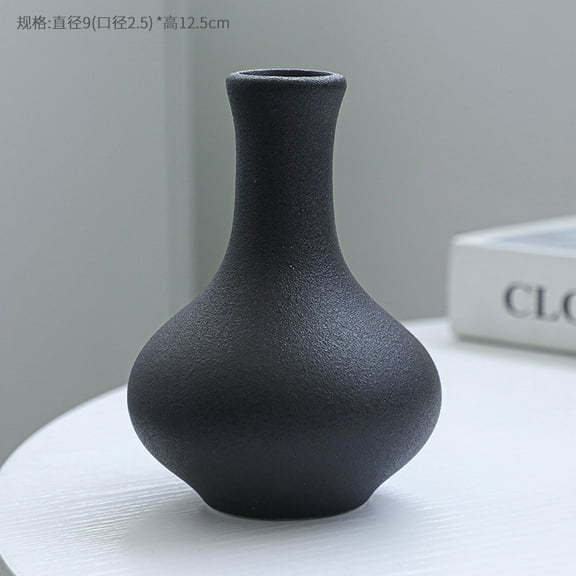 1pcs Black Vase Ceramic Vase,Modern Boho Flower Vases,Nordic Aesthetic Decor,Decorative Vases for Room,Home Book Shelf,Fireplace,Table Decor,Style 3