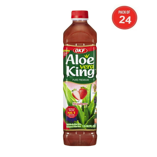 Aloe Vera King Juice, Strawberry, 50.7Ounce Bottles (Pack of 24
