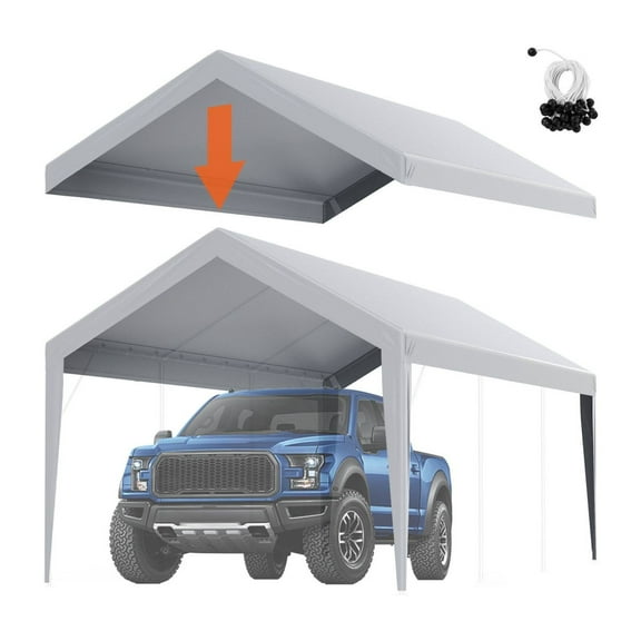 Carport Canopy Cover 10x20 ft, Heavy-Duty Waterproof Replacement Top