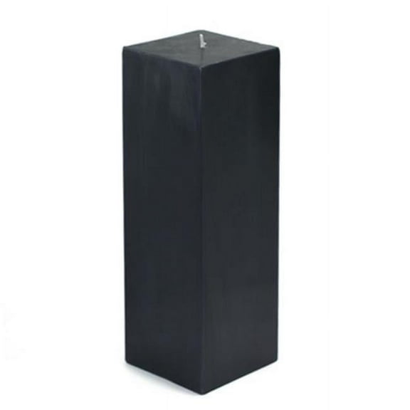 CPZ-161-12-0 3 x 9 in. Square Pillar Candle, Black - 12 Piece