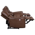 thumbnail image 6 of 3-piece Upholstered Power Reclining Sofa Set Saddle Brown, 6 of 19